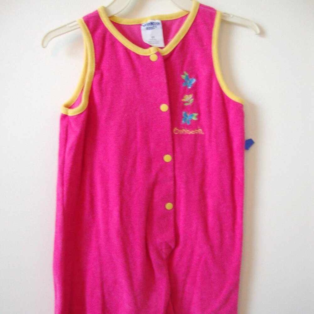 Oshkosh Girls Pink Jumper - Button Front - Size 6X -  New w/o Tags - 1990's